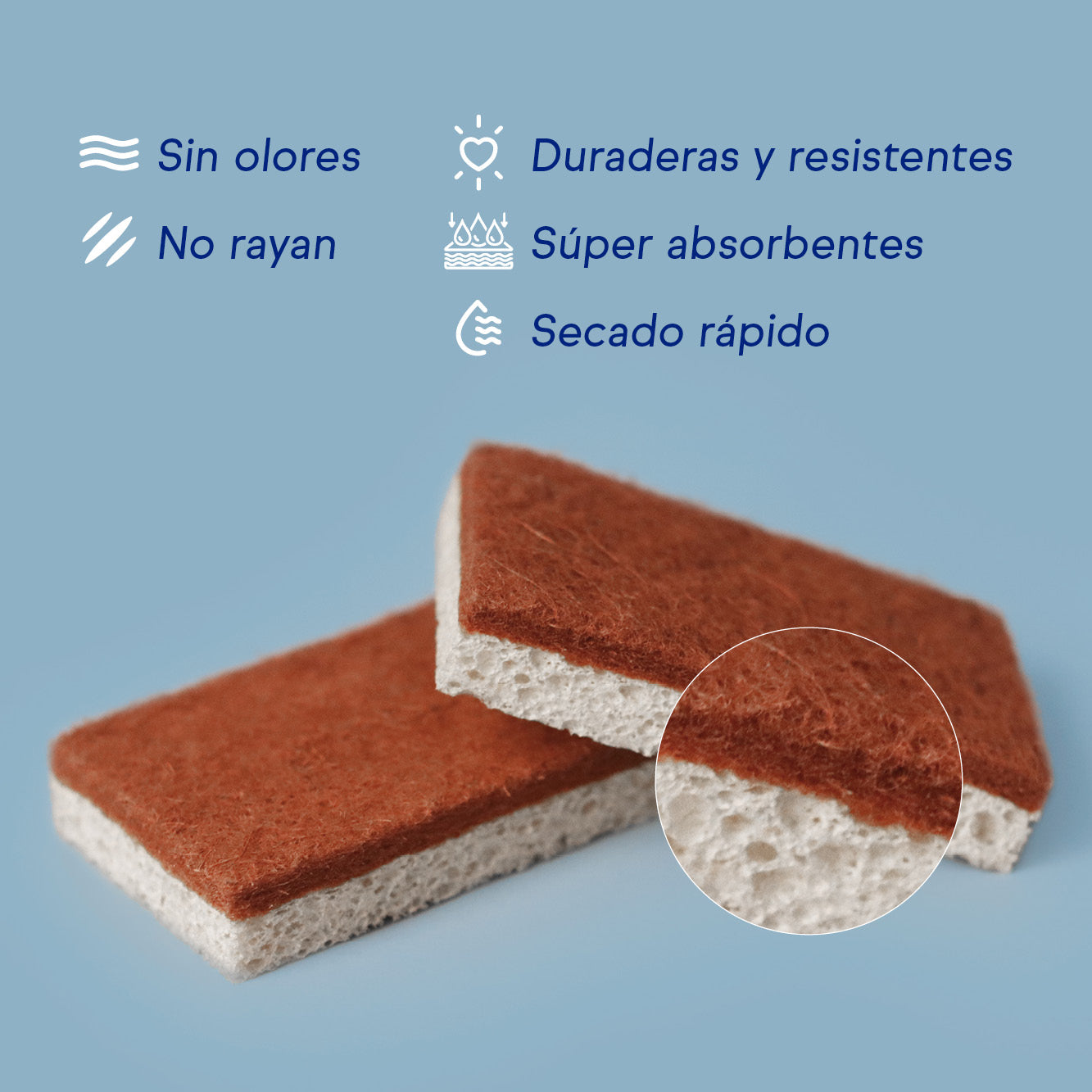 Esponjas fibra de sisal y celulosa