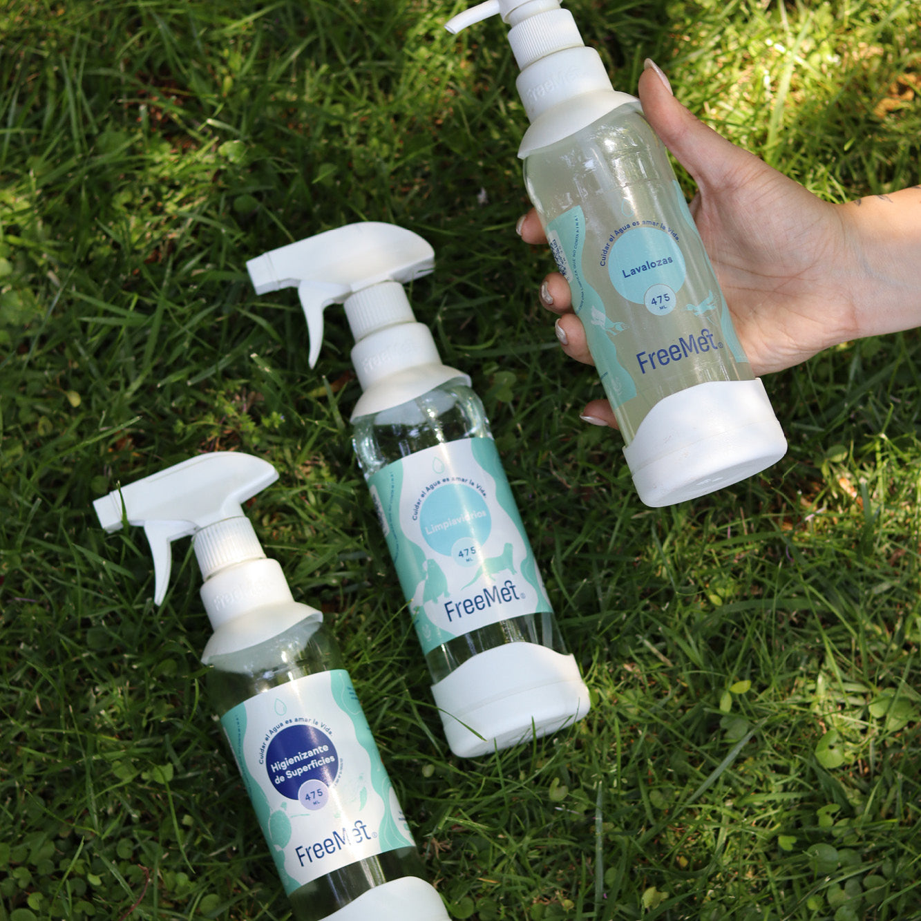 3 Botellas RefillMe Lavalozas + Limpiavidrios + Higienizante