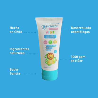 Pasta Dental Niños Con Flúor Biobrush